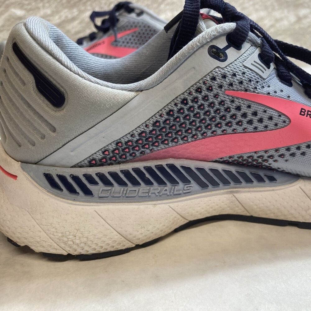 Brooks Adrenaline GTS 22 Womens 8 Grey Pink Running Shoes - Picture 5 of 16